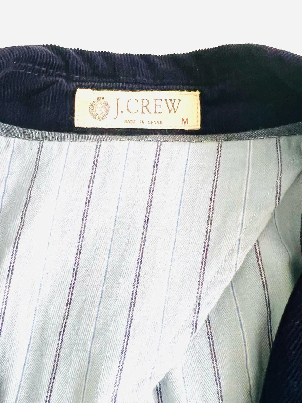 100% Cotton J. Crew Men’s Navy Corduroy Blazer